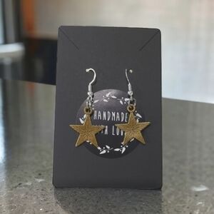 Bronze Tone Celestial Star Earrings